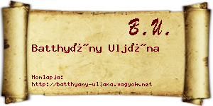 Batthyány Uljána névjegykártya